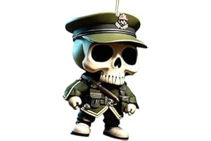 Acunny Car Mirror Hanger Skull for Car Mirror Halloween Acrylic Pendant Accessories 2D Car Mirror Ornament Flat Mirror Ornament