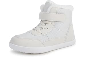 JYukaichen Kinder Winter Barfußschuhe Jungen Mädchen Winterschuhe Warme Gefüttert Outdoor Fitnessschuhe Trekking-Wanderschuhe Leicht rutschfest Winterstiefel, EU25-36