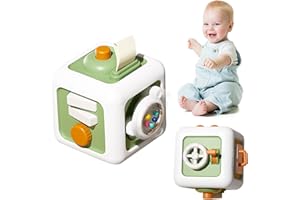 LAKIGOES Giochi Bambini 1 Anno Montessori Cubo Occupato 6 in 1,Giocattoli per Bambini per Bambine di 1 Anno,Giochi Sensoriali Montessori,Giocattoli Educativi Portatili per Viaggi in Famiglia
