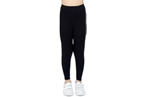 looksy Leggings per Ragazze Tessuto di Cotone Traspirante Lunghezza alla Caviglia Colori Classici Vivaci Tinta Unita Abbigliamento Sportivo per Bambini Taglie per la Danza Scolastica 3-13 Anni