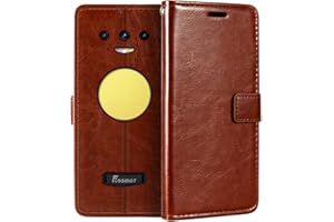 Shantime Schutzhülle für Fossibot F102, Premium-PU-Leder, Magnetverschluss, Klapphülle mit Kartenfächern und Ständer, für Fossibot F102'S (16,7 cm / 6,5 Zoll), Braun