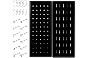 LOLIAS 100 Piezas de Anillos de Nariz de Acero Inoxidable Para Mujeres Aros de Nariz en Forma de L Tornillo Pequeño Hueso Tachuelas Para La Nariz Anillo Piercing Para La Nariz Joyería 20G