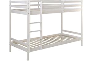 ‎HOMESTYLE4U Homestyle4u Etagenbett 90x200 mit Stauraum Holz Weiß Doppelstockbett Hochbett 90x200 für 2 Kinder mit Lattenrost | Artikel 1431
