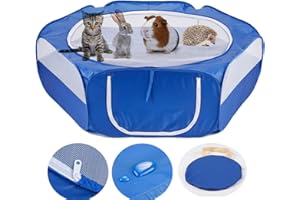 Good Wife Tappetini gioco,Recinto per Animali Domestici, Box per Animali Piccoli, Tenda per Gatti Cani Cuccioli, Portatile Gabbia, Recinzione in Tessuto Oxford e a Rete, (130CM)