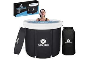 Fleau Inicio Baño de Hielo XXL PRO - Baño de asiento con tapa y bomba - Modelo aislante único - Cojín de asiento doble - Piscina sumergible - Bañera inflable - Bañera - Inflable - Método Wim Hof