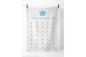BRAINBOX CANDY Modern Toss Funny Flies Of The British Isles' Novelty Tea Towel