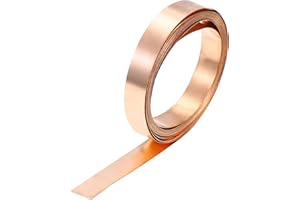 PATIKIL Lámina Cobre 0.2mm x 10mm x 4000mm, 99.9% Pura, Banda Cobre, Placa Metal Para Proyectos DIY, Joyería, Reparaciones Eléctricas