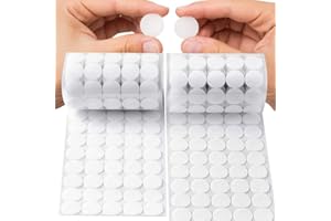 ZAWTR Klettpunkte Selbstklebend 20mm, 500 Stück Self Adhesive Klett Klebe Punkte Klettverschluss, Stark Klebend Klettband Klettbänder für Handwerk auf Papier, Kunststoff, Glas, Leder, Metall (Weiß)