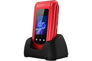 Tosaju 4G Seniorenhandy Klapphandy ohne Vertrag Großtasten Handy für Senioren mit Ladestation SOS Notruftaste 1000 mAh Akku Lange Standby-Zeit 2,4 und 1,8 Zoll Doppel Farbdisplay