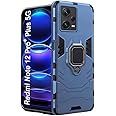 TheGiftKart Tough Armor Bumper Back Case Cover for Mi Redmi Note 12Pro PLUS 5G|Ring Holder & Kickstand In-Built|360 Degree Protection Back Case Cover for Mi Redmi Note 12 Pro Plus 5G(TPU,Greyish Blue)