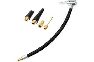 Yoicn Lth 30CM Tyre Pump Hose, Inflator Connector Push on Portable Car Air Tire Chuck Inflator Pump Extension Hose Adapter Pipe with Valve Adaptors for Bicycle Motorcycle Car (30cm/11.8inch)