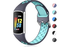 ‎CEMIKA CeMiKa Silikon Armband Kompatibel mit Fitbit Charge 5 Armband/Fitbit Charge 6 Armband, Wasserdichtes Weiche Atmungsaktive Sportbänder für Charge 5 Armband/Charge 6 Armband, Klein Groß