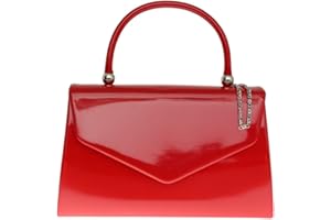 Girly Handbags Womens Patent Clutch Bag Handbag Small Hard Case Red