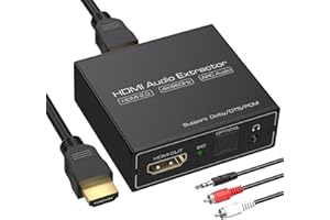 FQUANMAP HDMI ARC Audio Extractor, HDMI to SPDIF TOSLINK Optical & 3.5mm Stereo Audio Adapter Converter Splitter Support 4K@60Hz LPCM 5.1/DTS/DSD for Laptop/TV Box/DVD/PS5