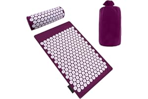 ‎HAOYAO Akupressur Set Akupressurmatte mit Kissen - Akupressurkissen Massagematte mit 2 Stücke Massagebälle Gut für Erleichterung der Kopf-Nackenschmerzen, Schmerzlinderung, Durchblutung mit Tragetasche