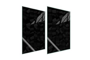 DarHaus Placa protectora de vitrocerámica 2 x 35 x 52 cm 2 piezas cocina eléctrica universal para inducción protección contra salpicaduras tabla de cortar de vidrio templado, NEGRO