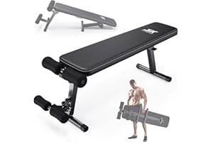 JX FITNESS Multifunktion Hantelbank Trainingsbank Flachbank Klappbare Hantelbänke und Rückentrainer, Beinhalterung für Bauchtraining Sit up Bank (MEHRWEG)