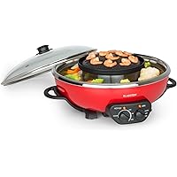 Food Party Hot Pot & Grill Elektrisch - 2200W 2-in-1 Für 8 Personen