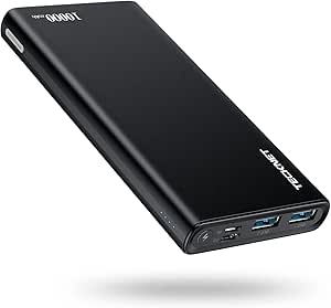 TECKNET 10000mAh 18W PD Portable Charger Power Delivery USB C Quick Charge 3.0 Power Bank For Nintendo Switch, Smartphones, Tablet and More