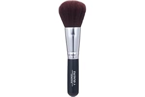 Small Powder Makeup Brush by Impora London - Use with Blush, Bronzer, Highlight, Foundation, Mineral. Liquid or Powder [Black/Silver]
