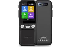 CARPOWER Traduttore vocale dispositivo, traduttore vocale con 137 lingue, traduttore intelligente di lingue straniere con touchscreen da 2,4 pollici, supporta Online/Offline Traduzione per apprendimento viaggi