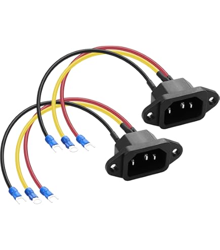 Adaptateur De Prise IEC320 C14 à Montage Sur Panneau - Lot De 4 Fiches Mâles 3 Broches 250V 10A