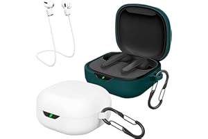 easyBee Etui kompatybilne z JBL Vibe Flex/JBL Wave Flex/JBL Wave 300 TWS, z 2 Paskami zabezpieczającymi przed zgubieniem odporne na uderzenia etui ochronne na słuchawki – białe