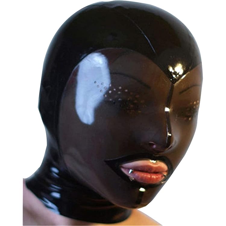 AIYOUBRS Latexmaske Mit Reißverschluss - BDSM Maske Für Fetisch Und Cosplay, Größe L 68cm