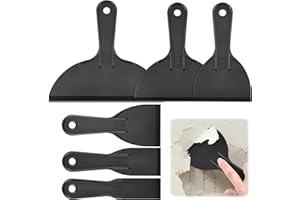 Flintronic Spatule Plastique, Couteau à Mastic, Outil de Grattoir de Peinture, Outil de plâtre, Spatules en Plastique pour Enlever les étiquettes,Colle,Peinture et Autocollants -1.5/2/3/4/6/8 Pouces