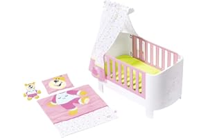 BABY born Sleep Well Bed for 43 cm Doll - Easy for Small Hands, Creative Play Promotes Empathy & Social Skills, For Toddlers 3 Years & Up - Includes Canopy, Bedding & More