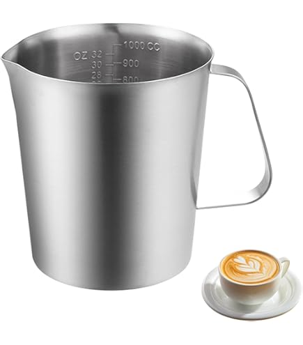Cucina Di Modena Edelstahl Milchkännchen 2er-Set - 580 Ml Mit Mess-Skala Für Perfekten Milchschaum