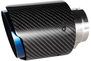 HLYJOON Terminali Akrapovic 114 + Terminale Scarico Auto, 63-101Mm Silenziatore Di Per Auto Tubo In Fibra Carbonio Lucido Dritto Punta Posteriore Coda Gola Veicolo