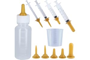 ciciment 10 Pack Feeding Bottle and Feeding Syringe with Needle for Puppy Kitten Squirrel and Other Newborn Pets Slow Feeder