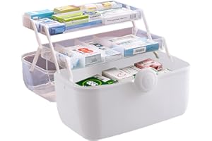 ‎UOTYLE Uotyle Hausapotheke Box Medikamenten Aufbewahrung Medizinbox Abschließbare Medikamenten Organizer Multifunktions Medizinkoffer Mit Tragegriff (Weiß)