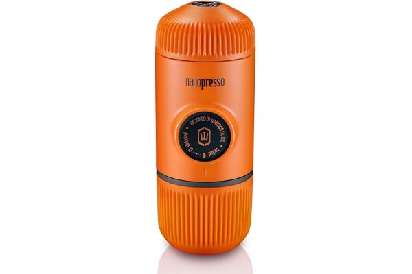 WACACO Nanopresso Machine à Espresso Portable, Évolution de La Minipresso, Pression Maximale de 18 Bar, Cafetière de Voyage, Actionnée Manuellement avec un Piston, Orange