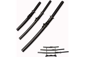 HIMMEL STORE 3pc Set japanische Samurai-Schwert mit Display-Ständer, Iaido Katana mit Drachen-Muster auf der Scheide, Samurai-Schwert-Set Für Dekoration und Sammlung