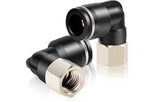 TAILONZ PNEUMATIC Female Elbow 10mm Tube OD x 1/4 Inch BSP Thread Push to Connect Fittings PLF10-02(Pack of 2)