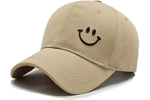 YAMEE Gorra de béisbol para Mujer Smile Face,Sombrero de Béisbol Visera Ajustable,Gorras de Golf Casual,Gorra de Deportes Unisex Baseball Cap al Aire Libre