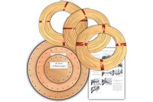 CSB-Center Peddigrohr Korbflechtset Einsteigerset [Set Nr.5A] - 3 Korbflechtböden & 3X 125g Peddigrohr incl. Anleitung