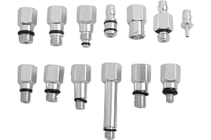 Sisinkal Lot de 13 connecteurs de purge de frein hydraulique pour vélo avec adaptateurs en alliage d'aluminium M5 M6 pour VTT vélo de route atelier