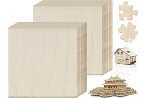 NUTS OT NUTS Balsa Wood Sheets 20 Pcs(100*100*1.5mm) Thin Plywood Sheets Unfinished Wood Planks for DIY Wood Veneer Sheets Hardboard Chipboard Sheets for Painting Arts and Crafts DIY Model Engraving Home Decor