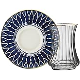 Sandro Moreno 1453 Deep Blue Optik 12 Par&ccedil;a Altı Kişilik &Ccedil;ay Seti 110 ml
