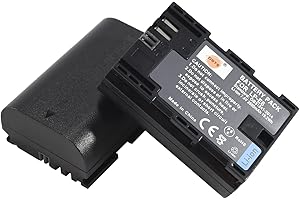 DSTE 2pcs LP-E6 LPE6 Batteria compatibile con Canon EOS 5D Mark II, EOS 5D Mark III, 7D MarkII, 7D MarkIII, EOS 5DS, EOS 6D, EOS 7D, EOS 60D, EOS 60Da, EOS 70D