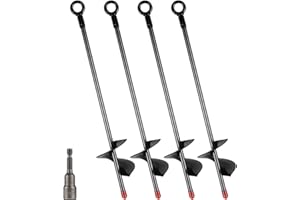 DBREAKS Ancrage au Sol, 4 Pièces Ancres au Sol, 38cm Piquets de Sol, Piquets Acier Robuste piquets, ancrages au Sol très résistants, Sardines d'ancrage pour Trampoline,Terrier, tentes, balançoires