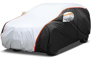 SAILNOVO 10-Couches Bache Voiture Exterieur Imperméable pour SUV, Housse de Voiture PEVA Couverture avec Ouverte Latérale pour Cabine, Coton Respirant, Anti UV Neige Poussière Anti Grele 460 * 183 * 170cm