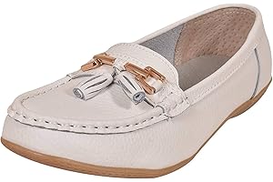 JO & JOE Women Leather Flat Loafer Ladies Casual Comfy Slider Low Wedge Heel Work Shoes