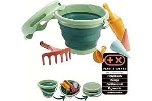 Schildkröt® 7-i-1 Sand Toys Set i ekologisk kvalitet: Innovativt sandlekset med 6 verktyg av sockerrör för grävning, formning