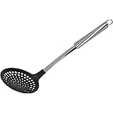 Lagostina - Cucinieri, Schiumarola Antiaderente con Gancio e Manico Ergonomico, Acciaio Inossidabile e Nylon, 37 cm