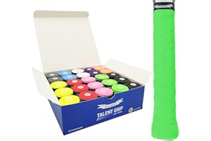 G-Lueck Lot de 50 overgrips de Tennis (très adhérents) | Talent Grip | 0,50-0,60 mm d'épaisseur | Surgrips pour Raquette de Squash, Badminton et Baby-Foot avec Bande de Finition adhésive |