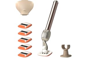 Fler The Razor Shave Set - Rasoio Donna con Testine Intercambiabili, Rasoio con Supporto, 6 Lamette di Ricambio e Custodia Protettiva, Rasoi Unisex, Lametta con Aloe Vera, Vitamina E, Rosa Blush